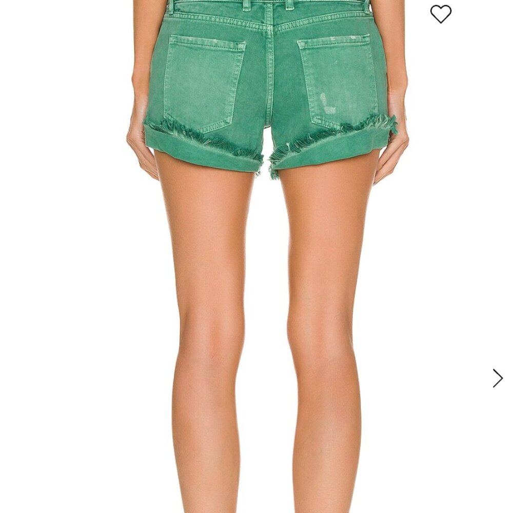SER.O.YA Lex Distress Jean Shorts Vintage Jade Green SIZE 26 - Picture 4 of 13